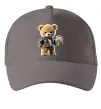 Кепка Ведмедик з букетом квітів Сірий фото