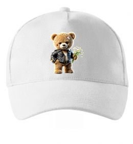 Кепка Ведмедик з букетом квітів