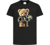 Детская футболка Ведмедик з букетом квітів Черный фото
