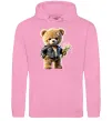 Мужская толстовка (худи) Ведмедик з букетом квітів Розовый фото