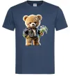 Чоловіча футболка Ведмедик з букетом квітів Темно-синій Чоловіча футболка Ведмедик з букетом квітів Темно-синій фото