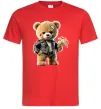 Чоловіча футболка Ведмедик з букетом квітів Червоний Чоловіча футболка Ведмедик з букетом квітів Червоний фото