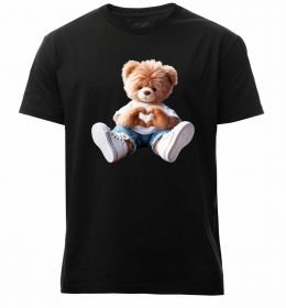 Мужская премиум футболка Ведмедик сердечко