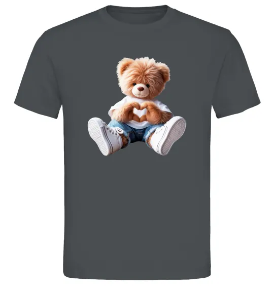 Мужская футболка Ведмедик сердечко Графит фото