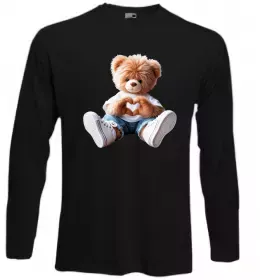 Лонгслив Relaxed bear Черный фото