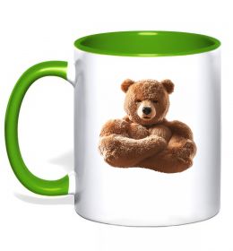 Чашка с цветной ручкой Ведмедик зі складеними руками