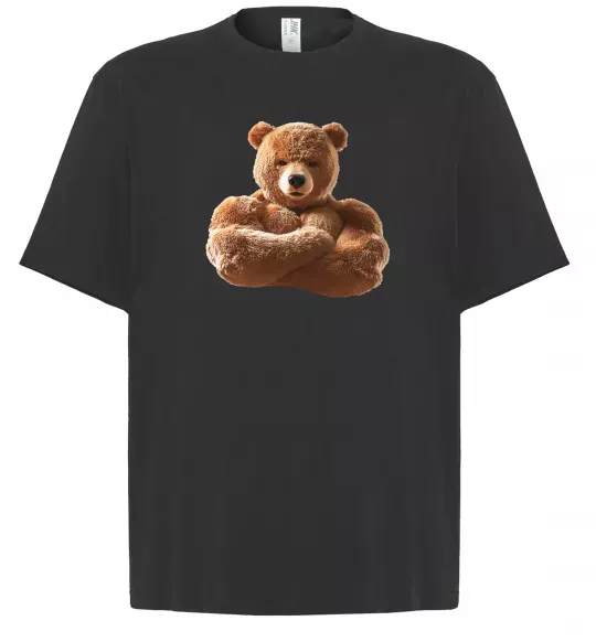Футболка Оверсайз Ведмедик зі складеними руками Чорний фото