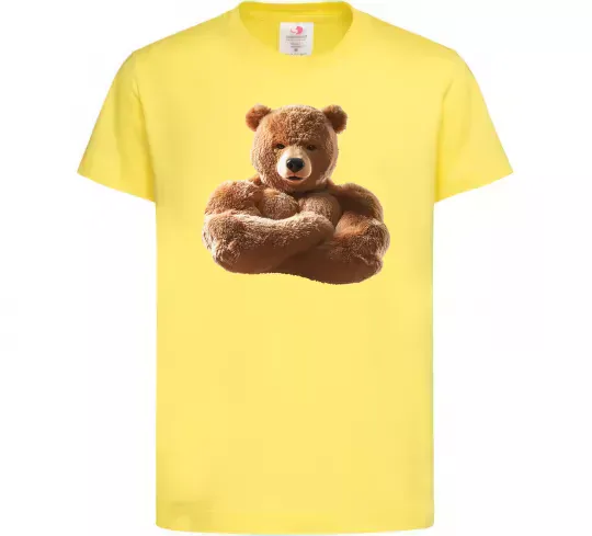 Детская футболка Ведмедик зі складеними руками Лимонный фото