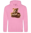 Мужская толстовка (худи) Ведмедик зі складеними руками Розовый фото