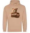 Чоловіча толстовка (худі) Ведмедик зі складеними руками Пісочний фото