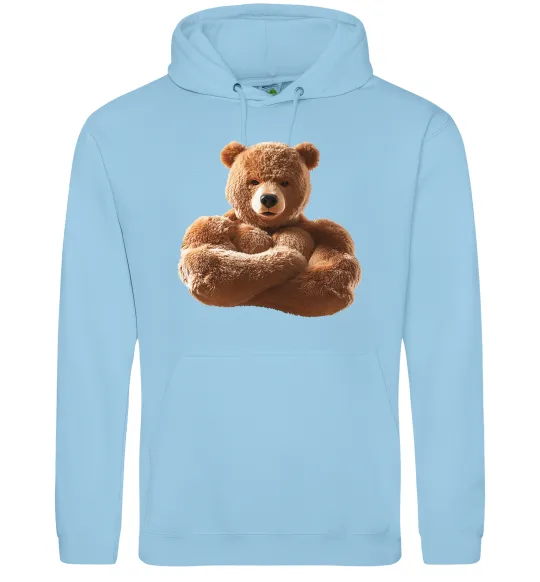 Мужская толстовка (худи) Ведмедик зі складеними руками Голубой фото