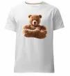 Мужская премиум футболка Ведмедик зі складеними руками Белый фото
