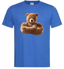 Мужская футболка Ведмедик зі складеними руками Ярко-синий фото