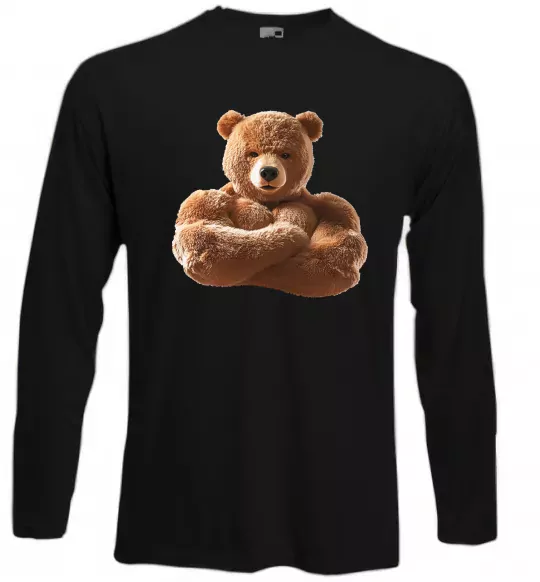 Лонгслив Ведмедик зі складеними руками Черный фото