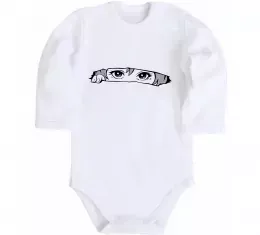 Дитячий бодік Очі блискавка сердечко Білий фото