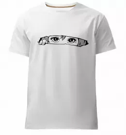 Мужская премиум футболка Очі блискавка сердечко Черный фото