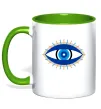 Чашка с цветной ручкой Око Зеленый фото