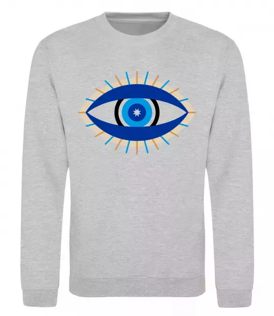 Свитшот Око Серый меланж фото
