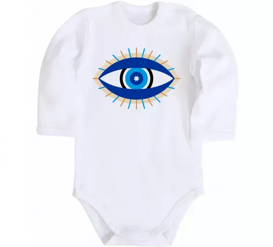 Дитячий бодік Око Білий фото