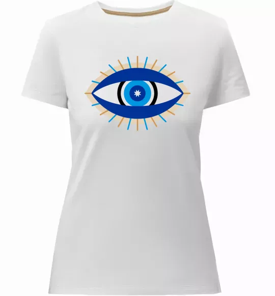 Женская премиум футболка Око Белый фото