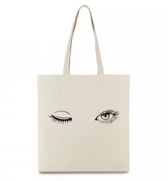 Эко-сумка Очі підморгують Бежевый фото