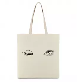 Эко-сумка Очі підморгують Бежевый фото