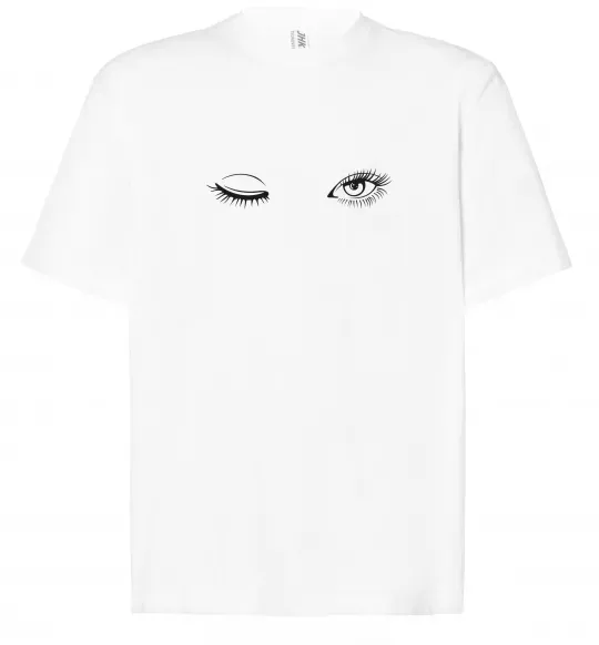 Футболка Оверсайз Очі підморгують Білий фото