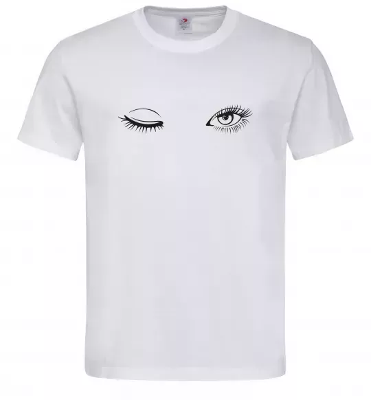 Чоловіча футболка Очі підморгують Білий фото