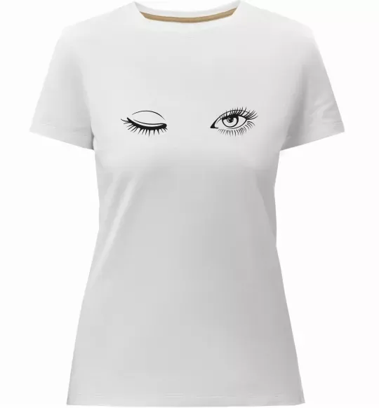 Жіноча преміум футболка Очі підморгують Білий фото