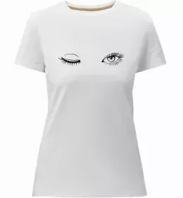Жіноча преміум футболка Очі блискавка сердечко Білий фото