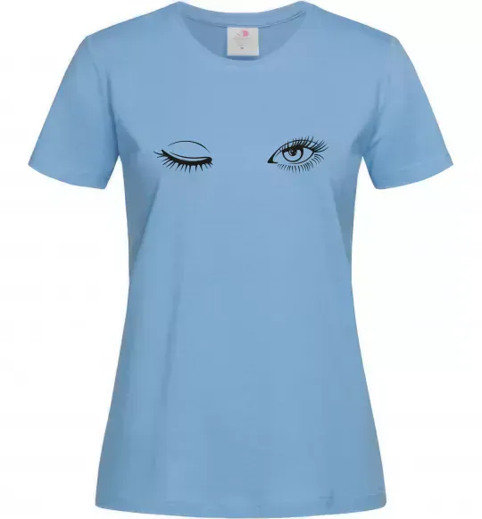 Женская футболка Очі підморгують Голубой фото