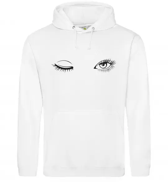 Чоловіча толстовка (худі) Очі підморгують Білий фото