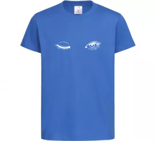 Дитяча футболка Очі підморгують Яскраво-синій фото
