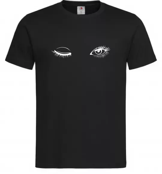 Чоловіча футболка Очі підморгують Чорний фото