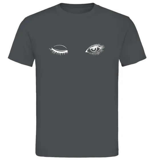 Чоловіча футболка Очі підморгують Графіт фото
