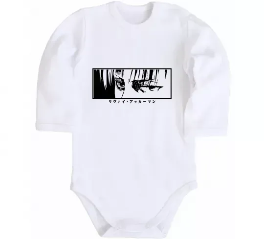 Детский боди Очі аніме з написом Белый фото