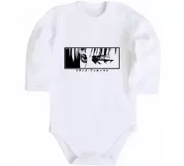 Детский боди Очі аніме з написом Белый фото