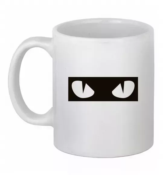 Чашка керамічна Очі котячі Білий фото