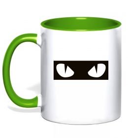 Чашка з кольоровою ручкою Очі котячі