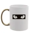 Чашка с цветной ручкой Очі котячі Золото фото