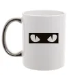 Чашка с цветной ручкой Очі котячі Серебро фото