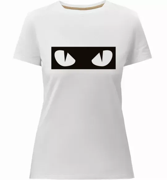 Женская премиум футболка Очі котячі Белый фото