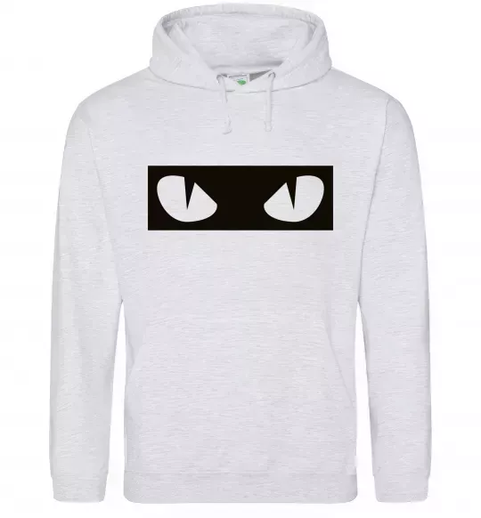 Мужская толстовка (худи) Очі котячі Серый меланж фото