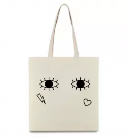 Эко-сумка Очі блискавка сердечко Бежевый фото