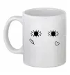 Чашка керамическая Очі блискавка сердечко Белый фото