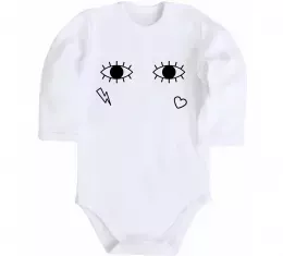 Детский боди Очі блискавка сердечко Белый фото