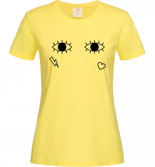 Женская футболка Очі блискавка сердечко Лимонный фото