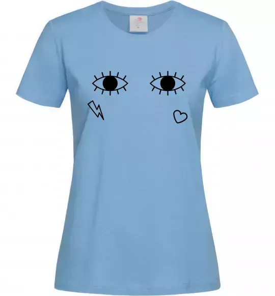 Женская футболка Очі блискавка сердечко Голубой фото