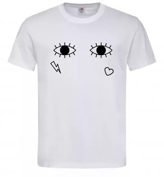 Мужская футболка Очі блискавка сердечко Белый фото