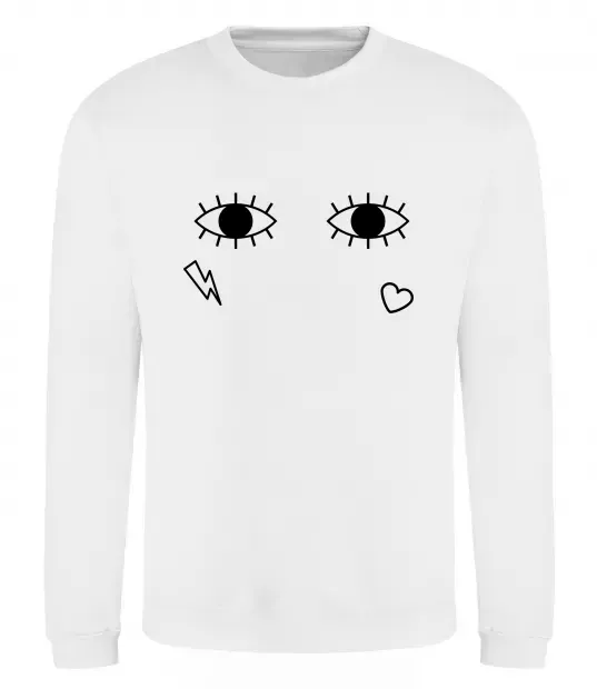Свитшот Очі блискавка сердечко Белый фото